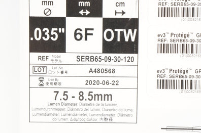 EV3 SERB65-09-30-120 EverCross 0.035inch OTW Protege GPS 9 x 40mm x 120cm (x)